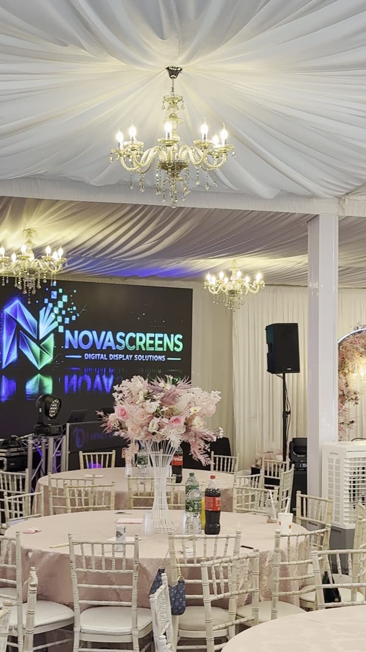 Marquee reception with NovaScreens display