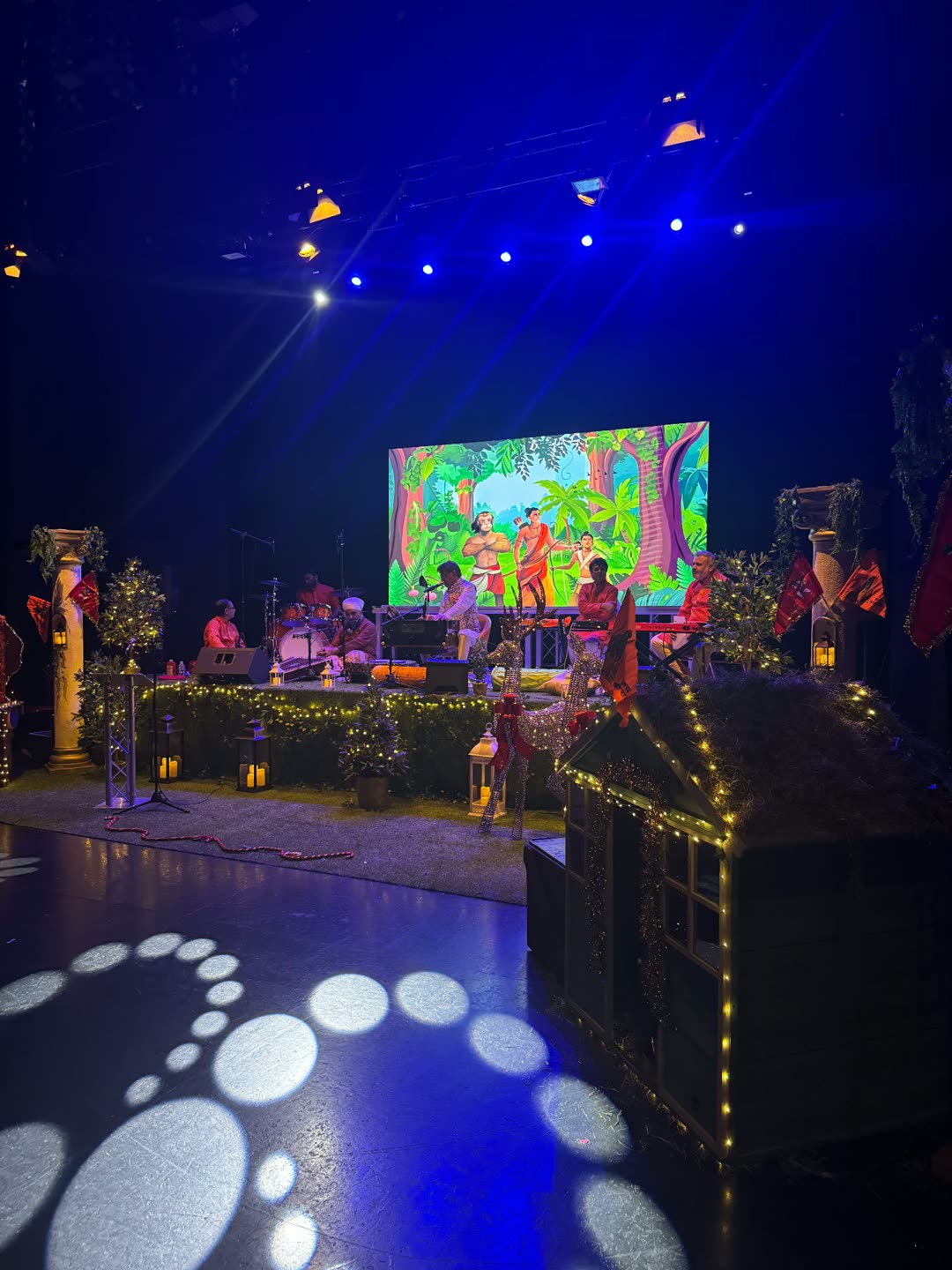 Stage with blue lighting